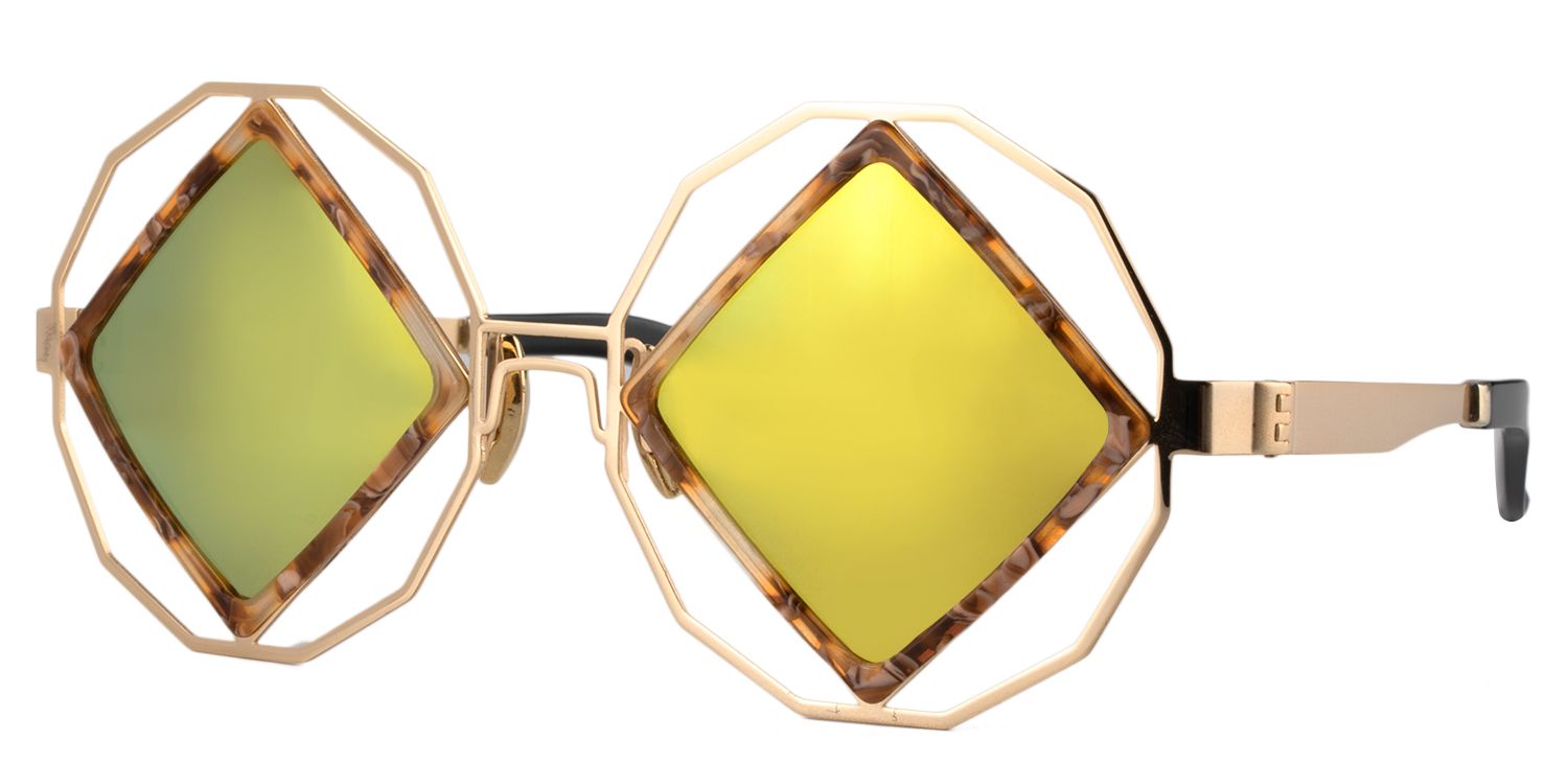 Geometric Gold Sunglasses | Zeelool Sunglasses2