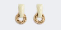 Stylish Weave Round Shaped Ivory White Earrings2