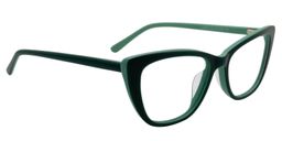 Acton Rectangle Dark-Green Glasses2