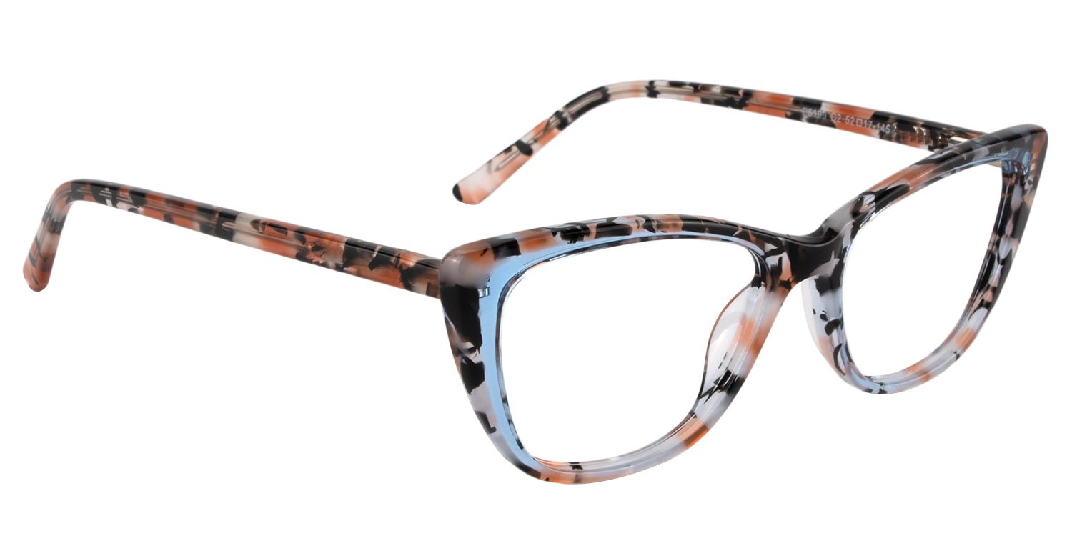 Rectangle Blue Clear Glasses | Zeelool Glasses3
