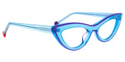 Yuki Cateye Blue Glasses2