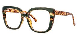 Brenda Square Dark-Green Glasses1