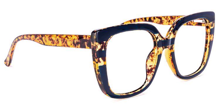 Brenda Square Dark-Blue Glasses