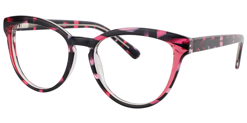 Round Red Floral Glasses | Zeelool Eyeglass Frames2