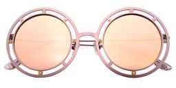 Isabella Round Rose-Gold Sunglasses1