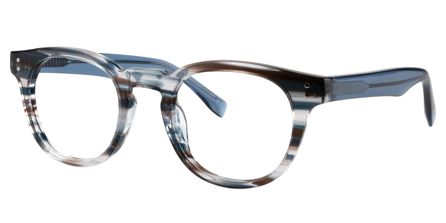 Round Brown Blue Glasses | Zeelool Glasses3