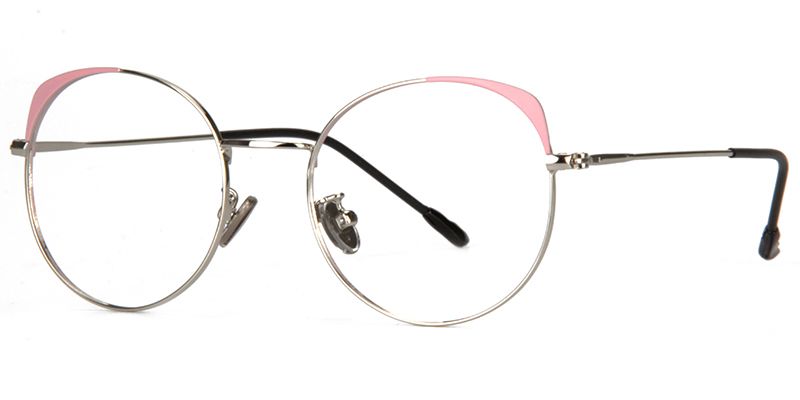 Cat Eye Pink/Sliver Glasses | Zeelool Glasses2