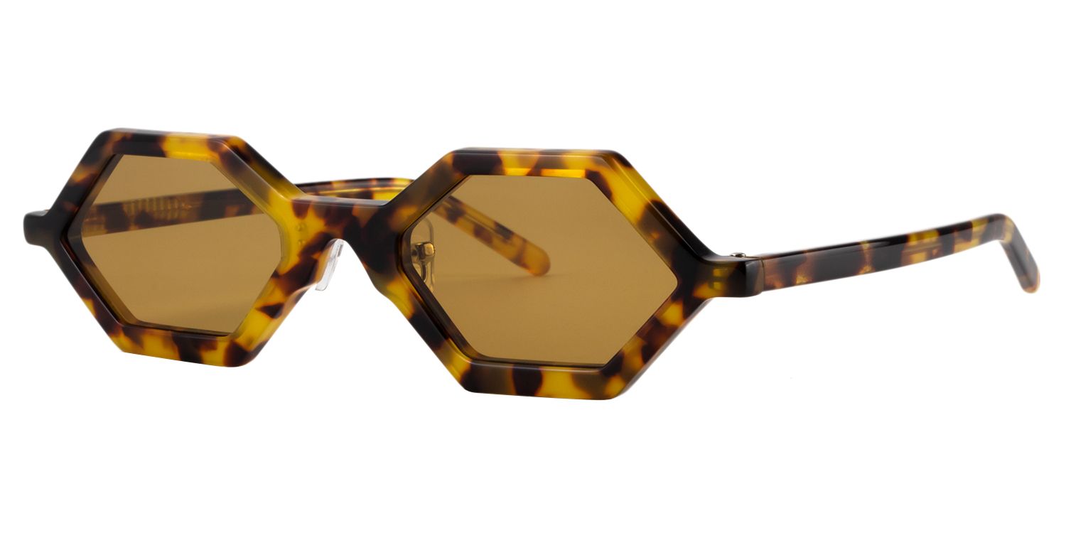 Geometric Yellow Tortoise Sunglasses | Zeelool Sunglasses2