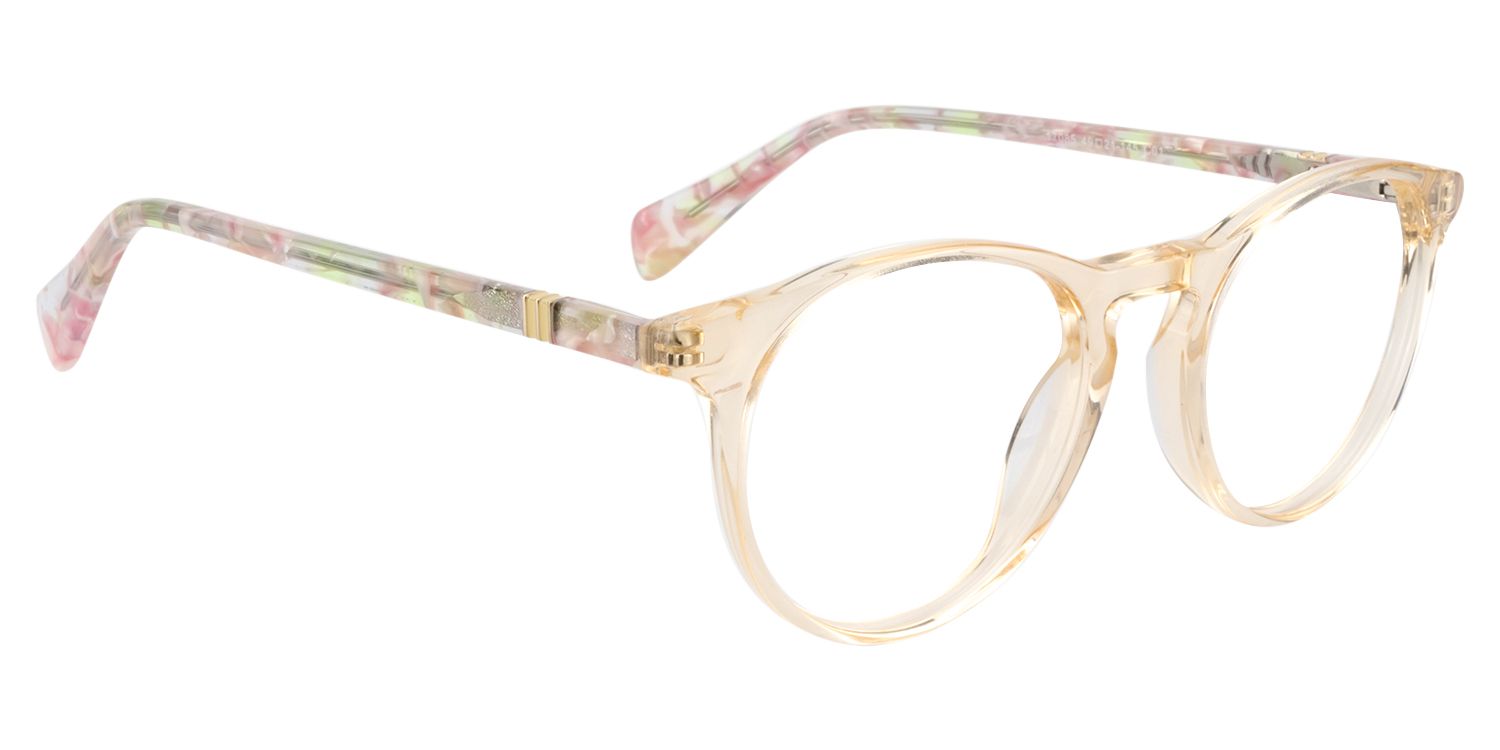 Round Beige Clear Glasses | Zeelool Glasses3