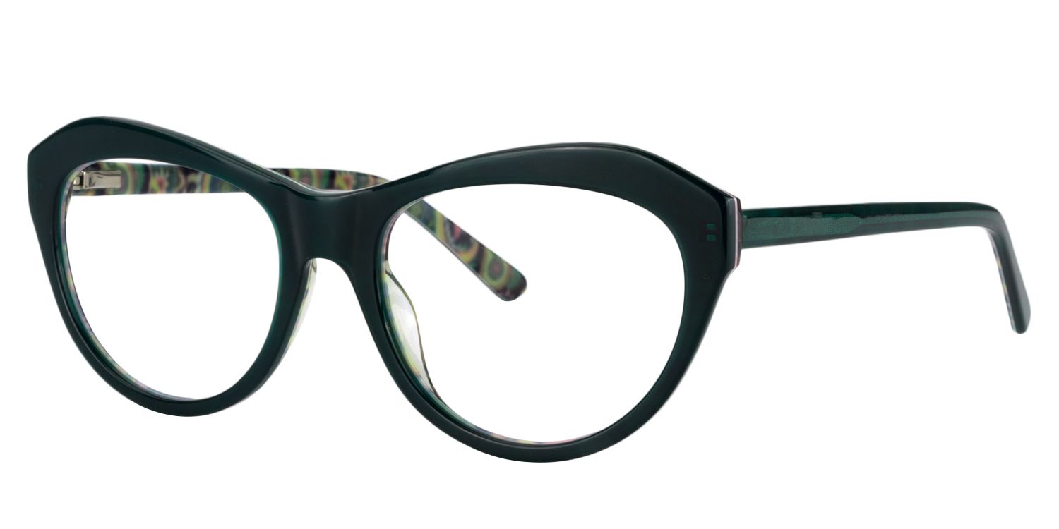 Browline Dark Green Glasses | Zeelool Glasses2