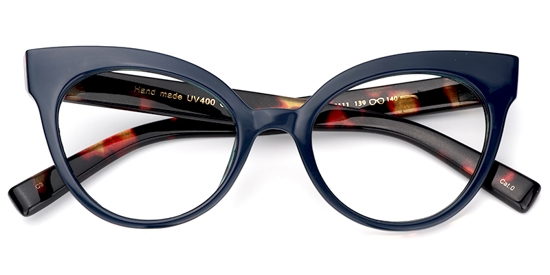 Cateye Dark Blue Glasses1