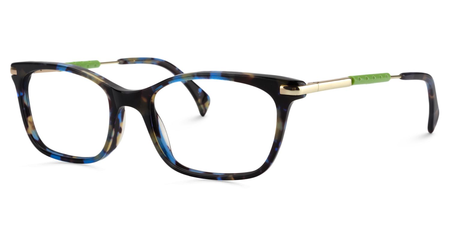 Rectangle Blue Tortoise Glasses | Zeelool Glasses2