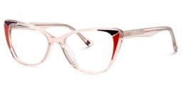 Candace Cat eye Beige Clear Glasses3