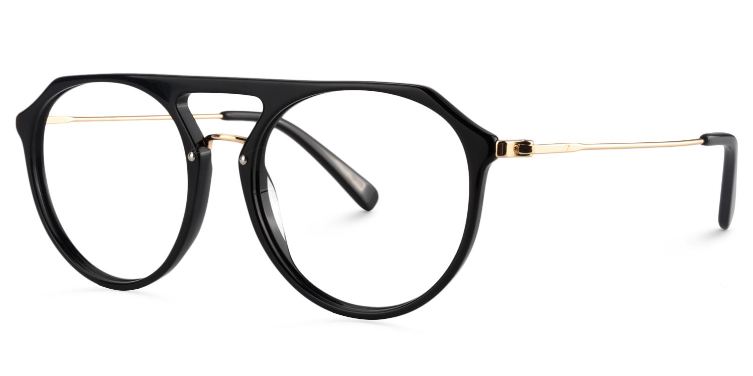 Aviator Black Glasses | Zeelool Glasses2