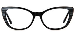 Teresa Striped Cat Eye Glasses0