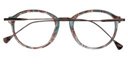 Anemone Round Green-Floral Glasses 5