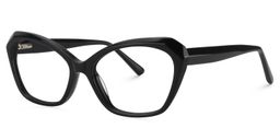 Carlotta Rectangle Black Glasses3