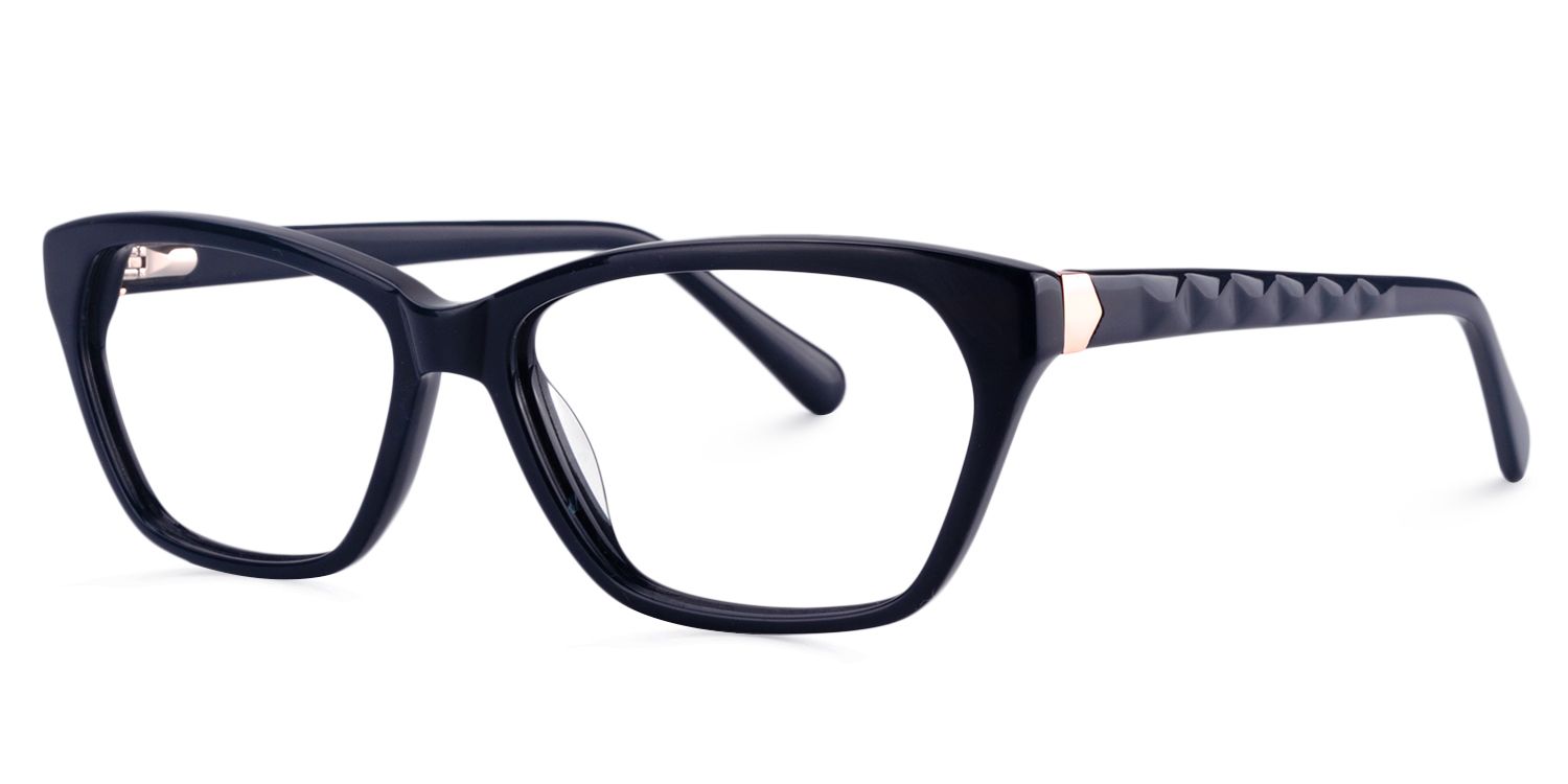 Rectangle Dark Blue Glasses | Zeelool Glasses3
