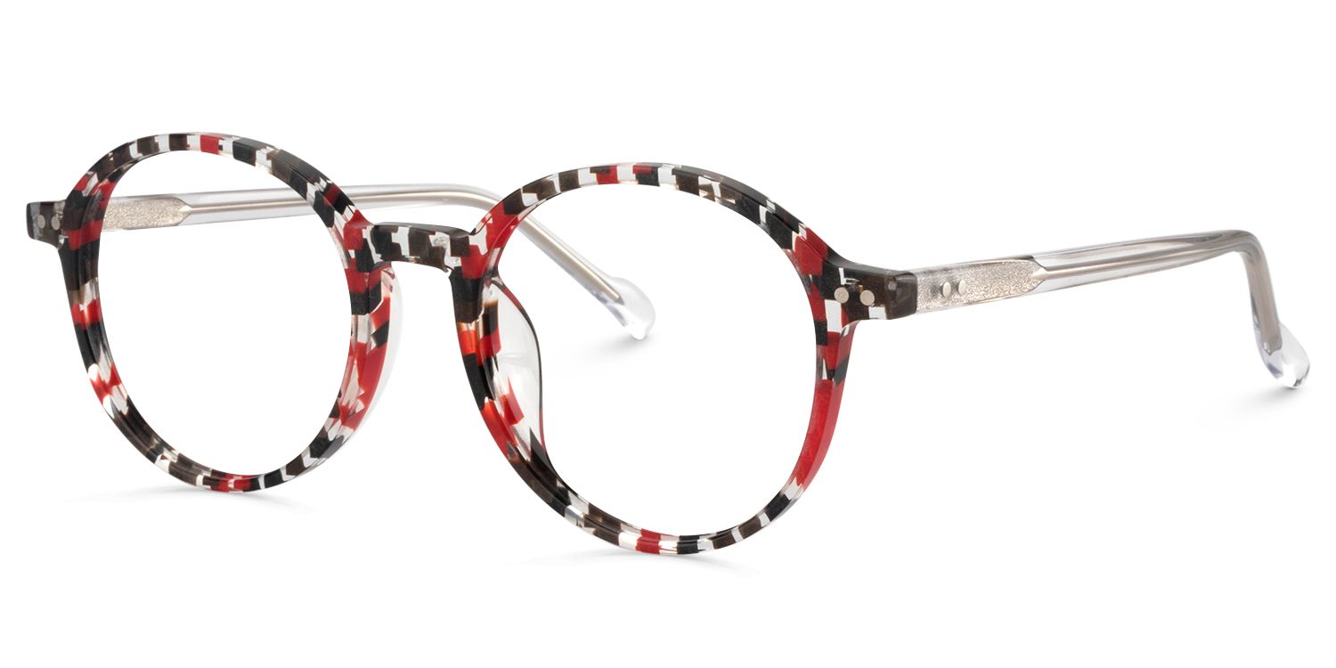Round Black/Red Glasses | Zeelool Glasses2