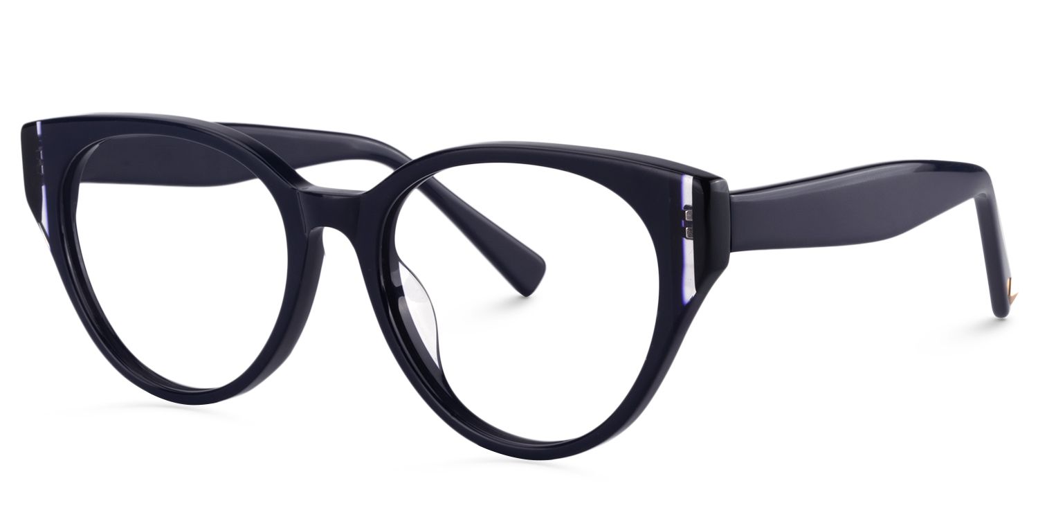 Oval Dark Blue Glasses | Zeelool Glasses2