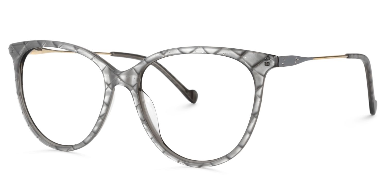 Round Silver-Gray Glasses | Zeelool Glasses3