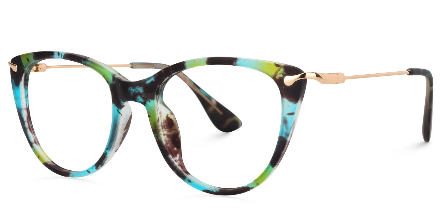 Cat Eye Green-Black Glasses | Zeelool Glasses2