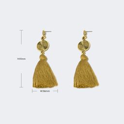 Vogue Bohemian Style Yellow Tassel Earrings2
