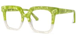 Dexter Square Green-White Glasses1