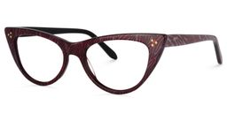 Chana Cat-Eye Dark-Red Glasses2