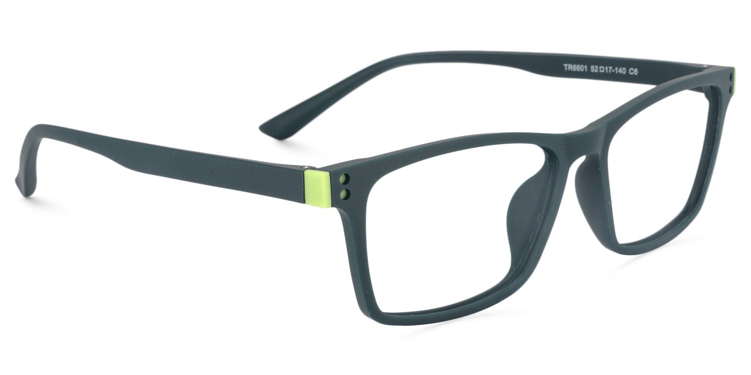 Rectangle Dark Green Glasses | Zeelool Glasses3