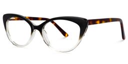 Chloris Cat Eye Black Clear Glasses2
