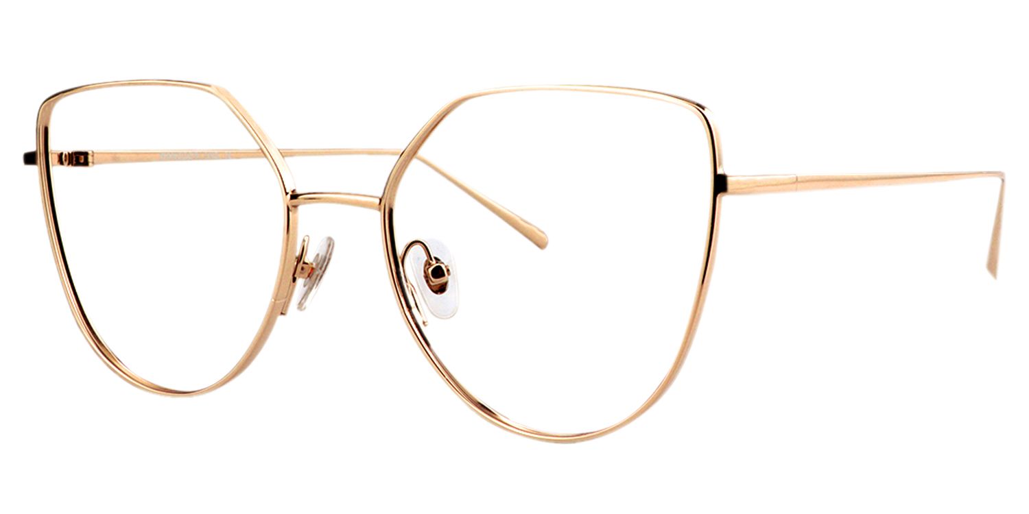 Ariel Cat Eye Gold Glasses | Zeelool Glasses2