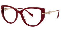Claudine Cat Eye Red Glasses3
