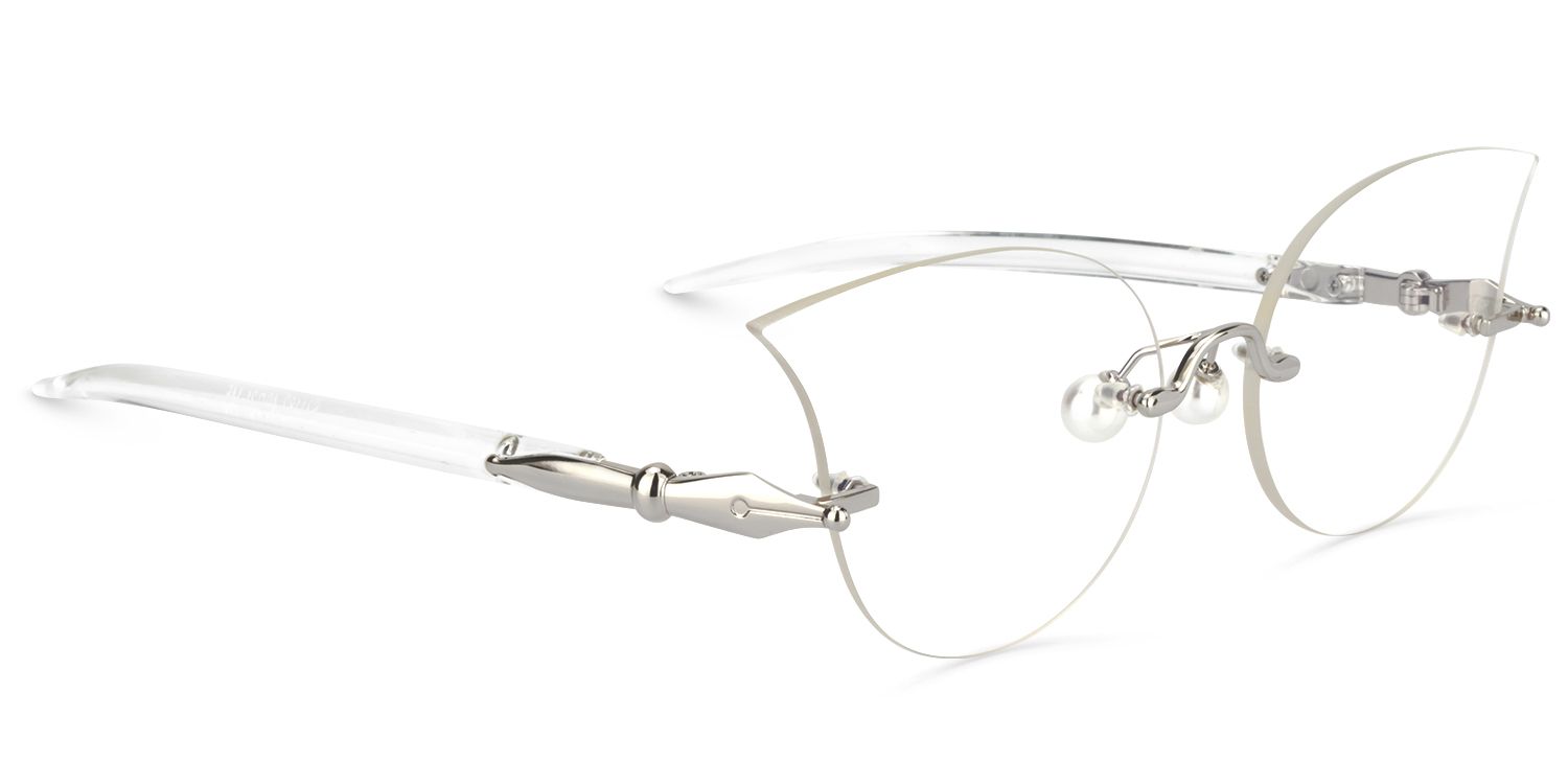Cat Eye Silver Glasses | Zeelool Glasses2