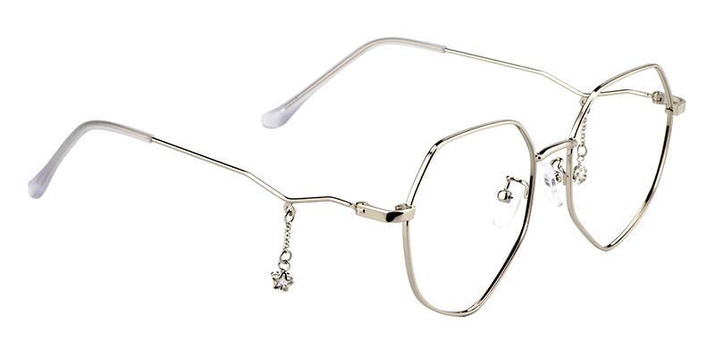 Geometric Silver Glasses | Zeelool Eyewear3