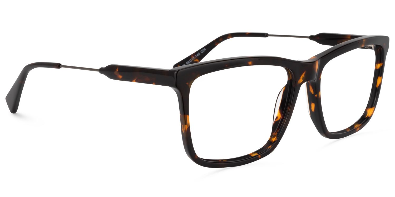 Rectangle Yellow-Tortoise Glasses | Zeelool Glasses2