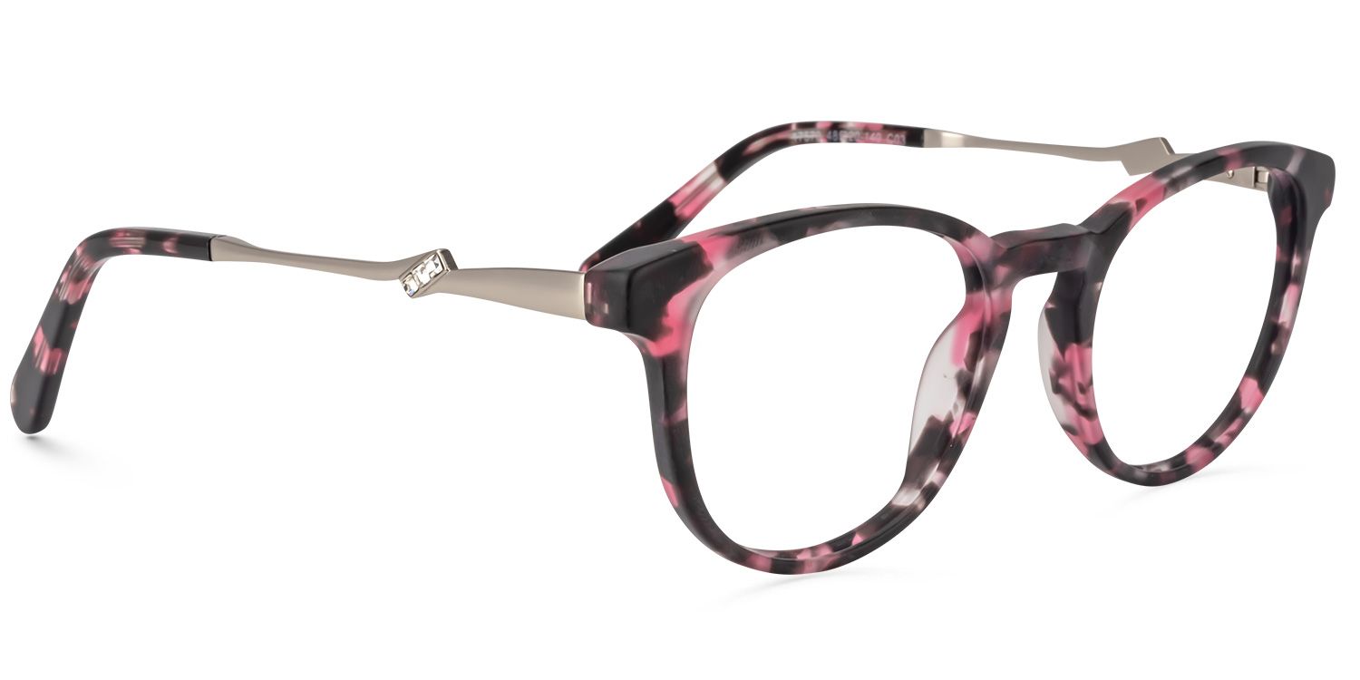 Round Pink Floral Glasses | Zeelool Glasses1
