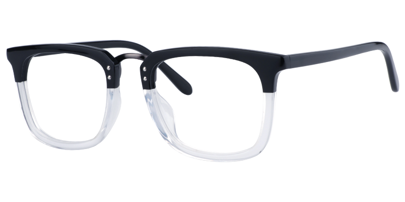 Rectangle Black-Clear Glasses | Zeelool Prescription Glasses2