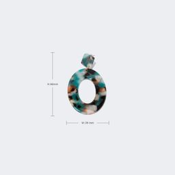 Stylish Oval Peacock-Green Floral Earrings 3