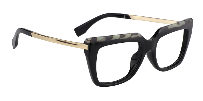 Rectangle Black Glasses | Zeelool Prescription Glasses3