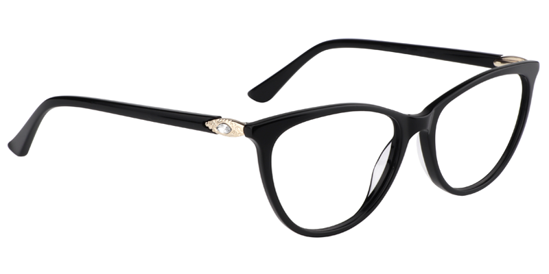 Oval Black Glasses | Zeelool Eyeglasses3