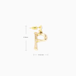 Stylish Latter P Gold Earrings3