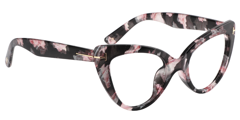 Cat Eye Pink Floral Glasses | Zeelool Eyeglass Frames3