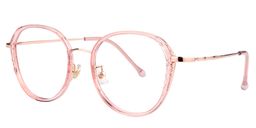 Estelle Round Pink Glasses2