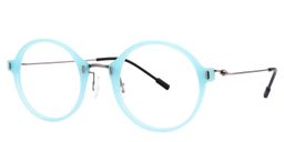 Olga Round Light Blue Glasses5