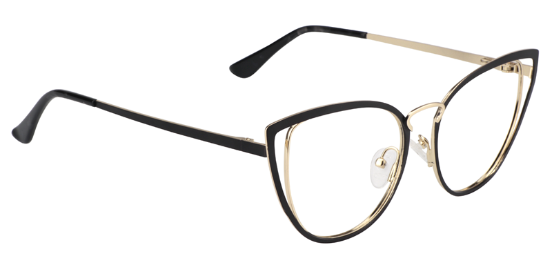 Cateye Black&Gold Glassess | Zeelool Eyeglass Frames2