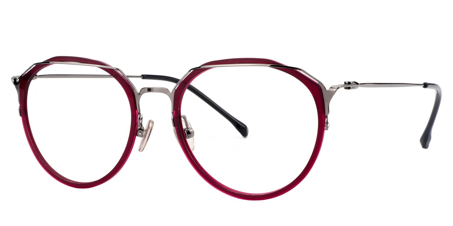 Round Red Glasses | Zeelool Glasses2