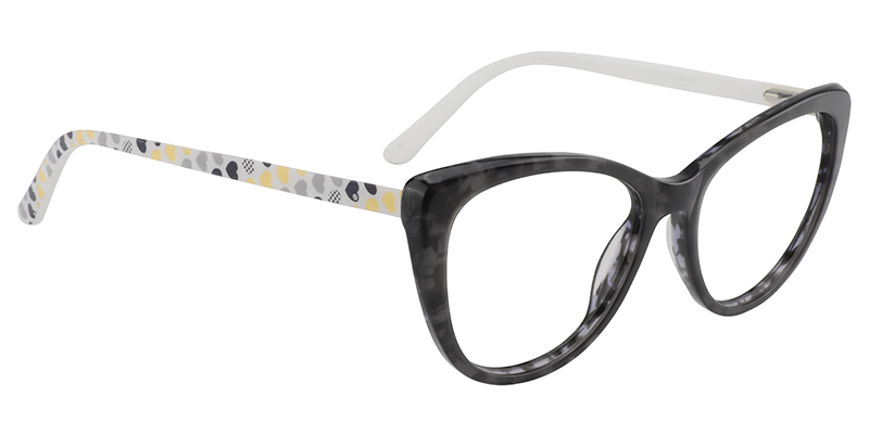Cateye Black & White  Glasses | Zeelool Eyeglass Frames3