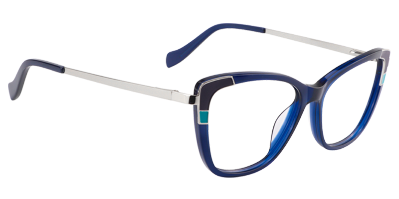 Rectangle Dark Blue Glasses | Zeelool Prescription Glasses3