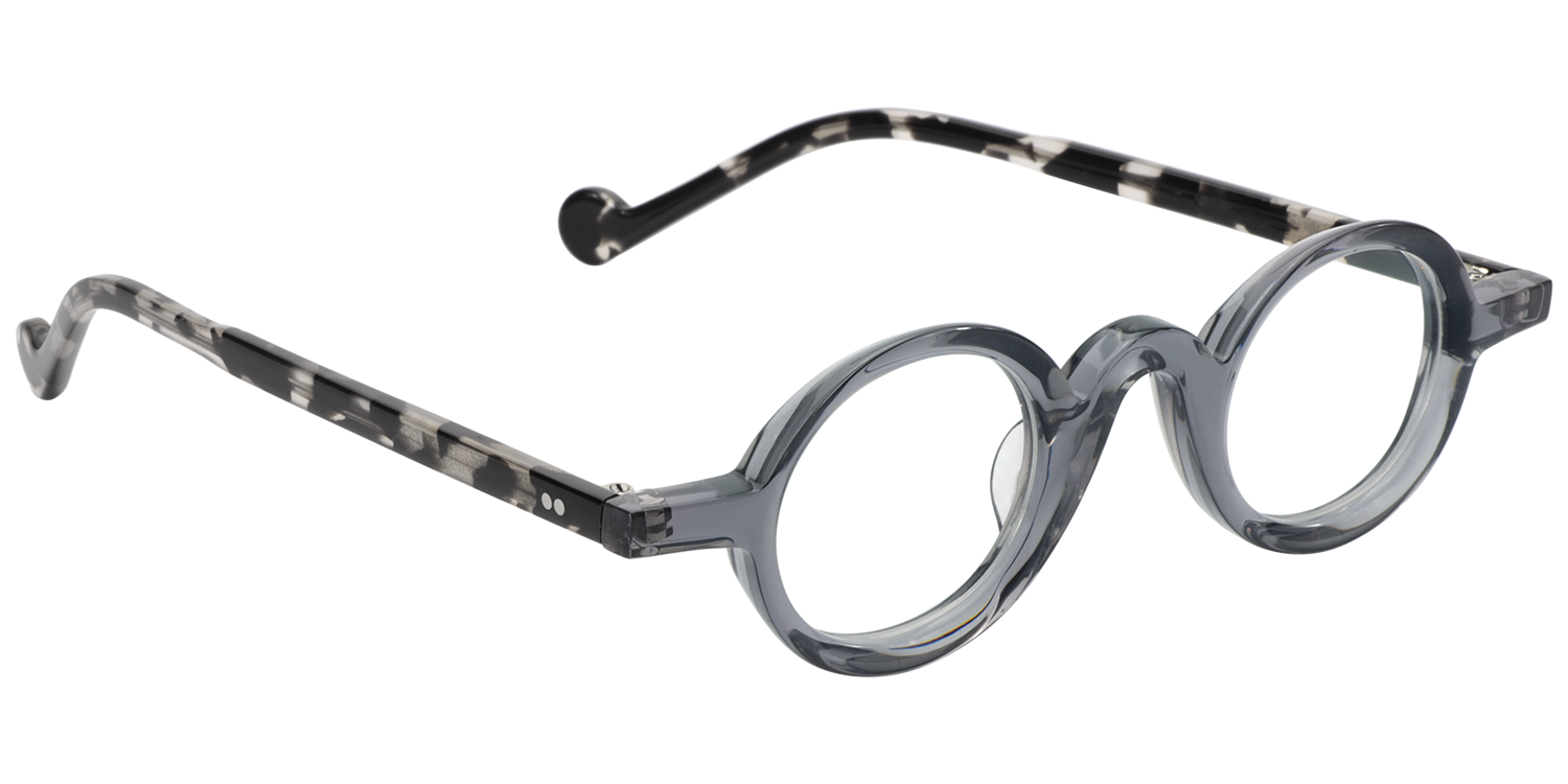 Aaron Round Gray Glasses | Zeelool Eyeglass Frames3